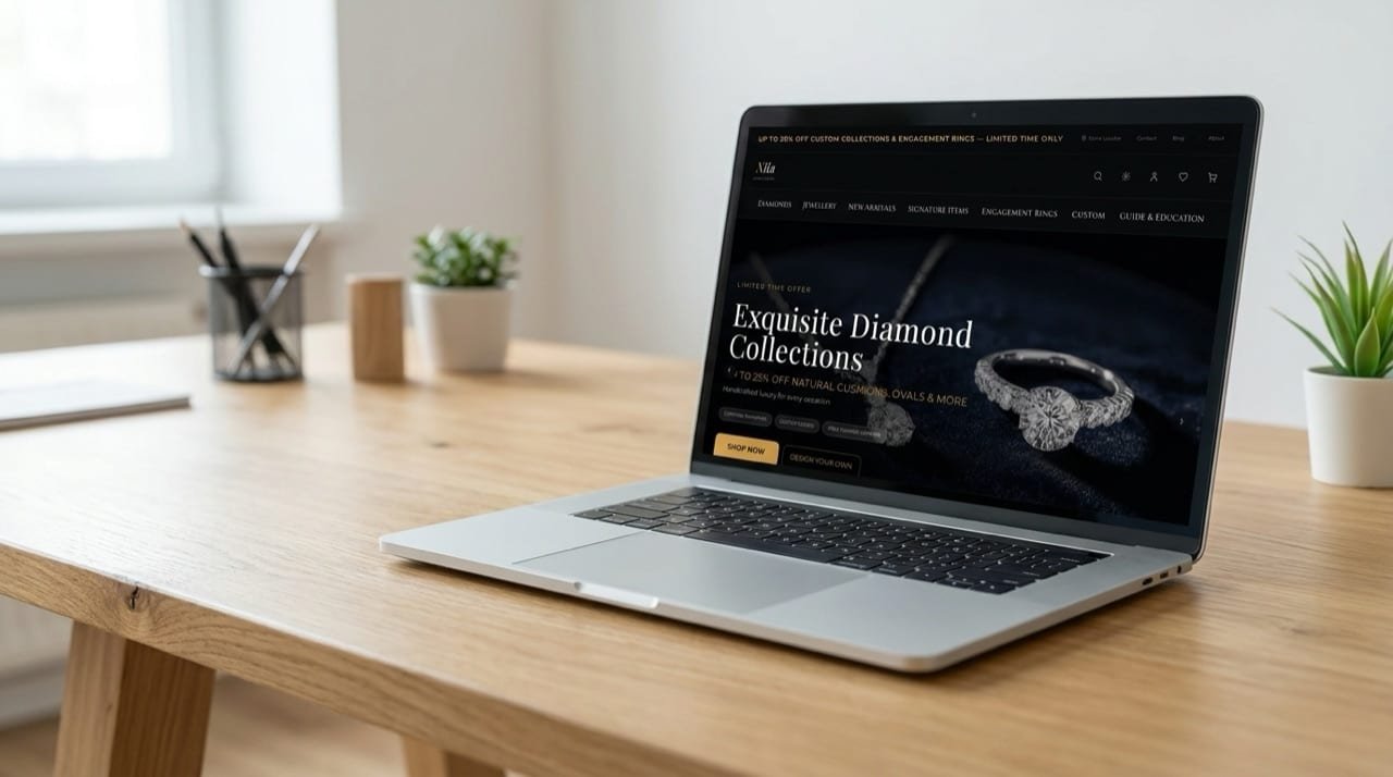 Nila Jewellery: website screenshot